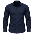 Navy Blue Tailored Cotton Shirt | Klonnor Mounther