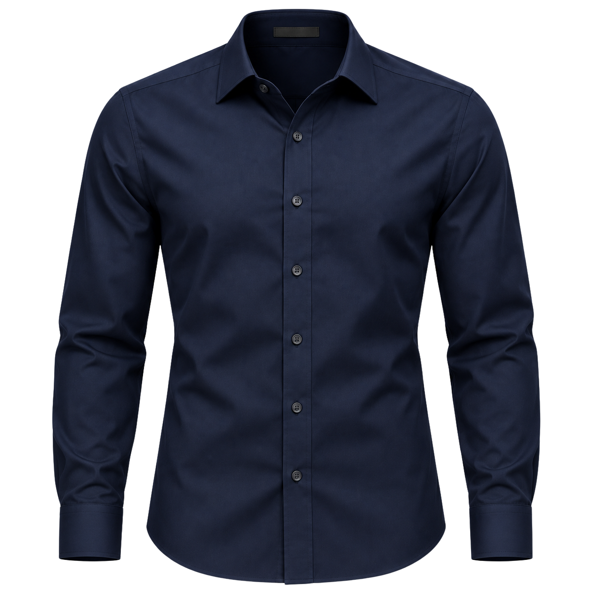 Navy Blue Tailored Cotton Shirt | Klonnor Mounther